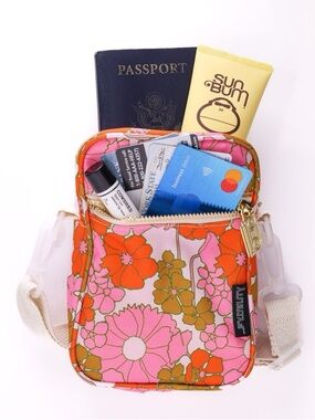Fydelity  Crossbody Mini Brick Bag - Floral Red (NWT)